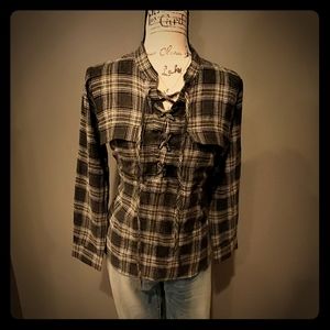 Madewell front tie shirt